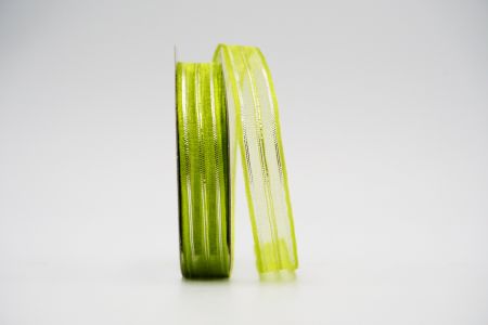 Ruban transparent à rayures métalliques_K1581-5-1_vert pomme